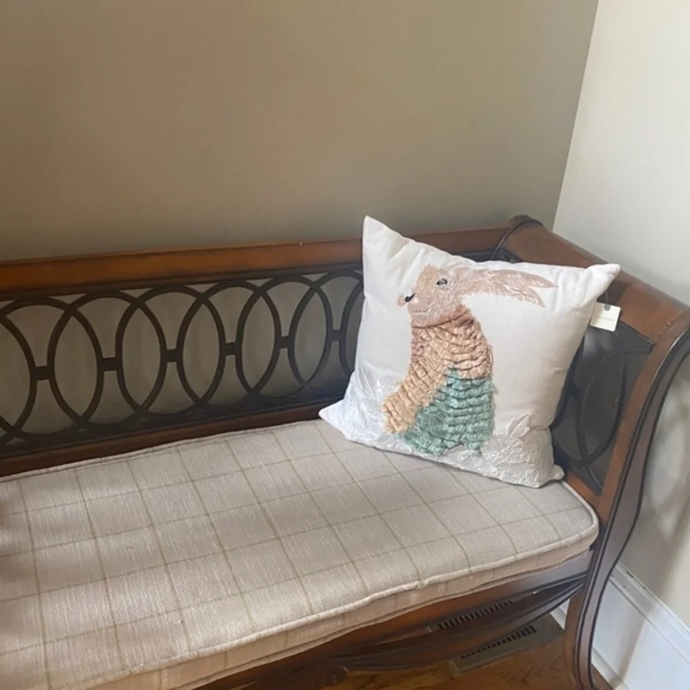 Karen Nicol Embroidered Wintertime Pillow